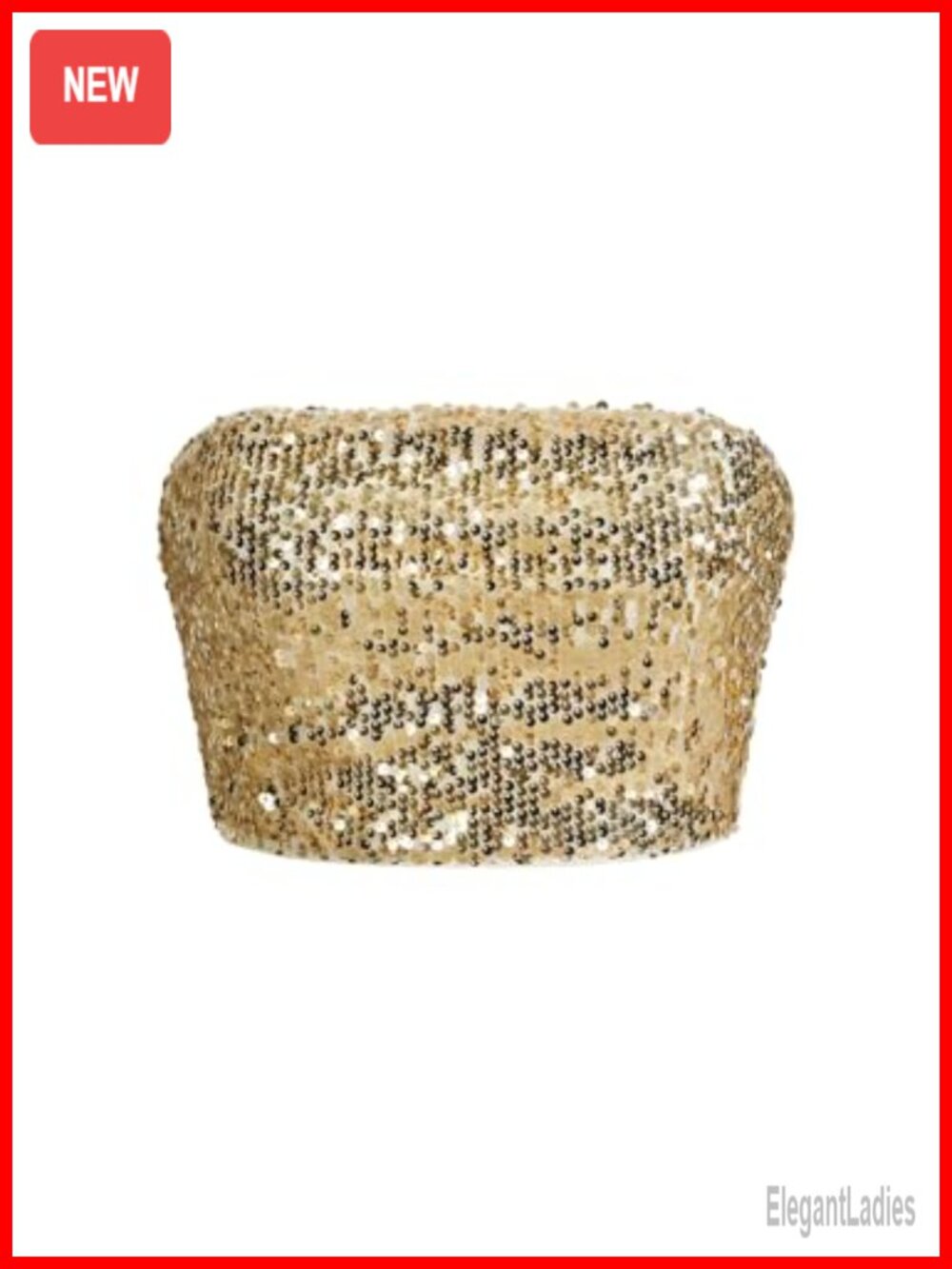 Sparkly Sequin Strapless Crop Top Clubwear